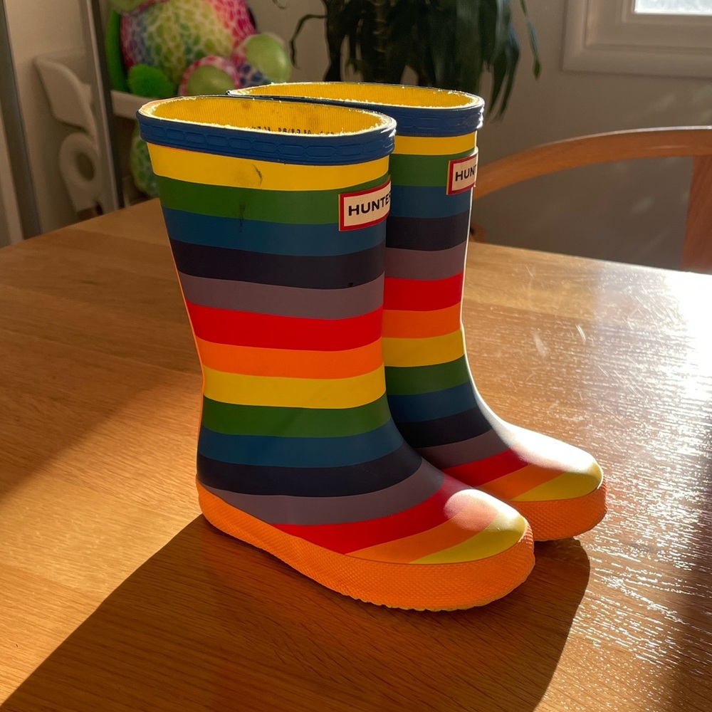 Hunter Kids Multicolor Striped Rain Boots
